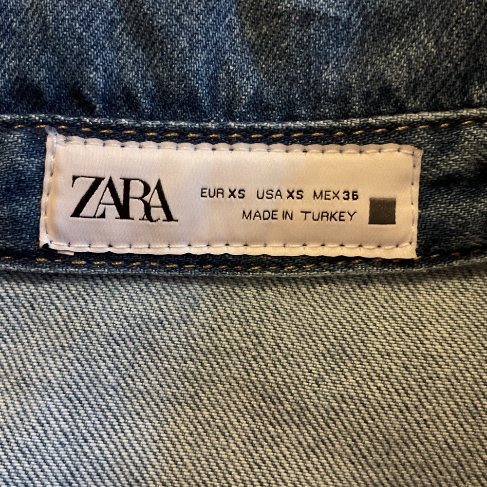 ZARA Denim Mini Dress - Size XS - NWT - Picture 4 of 10